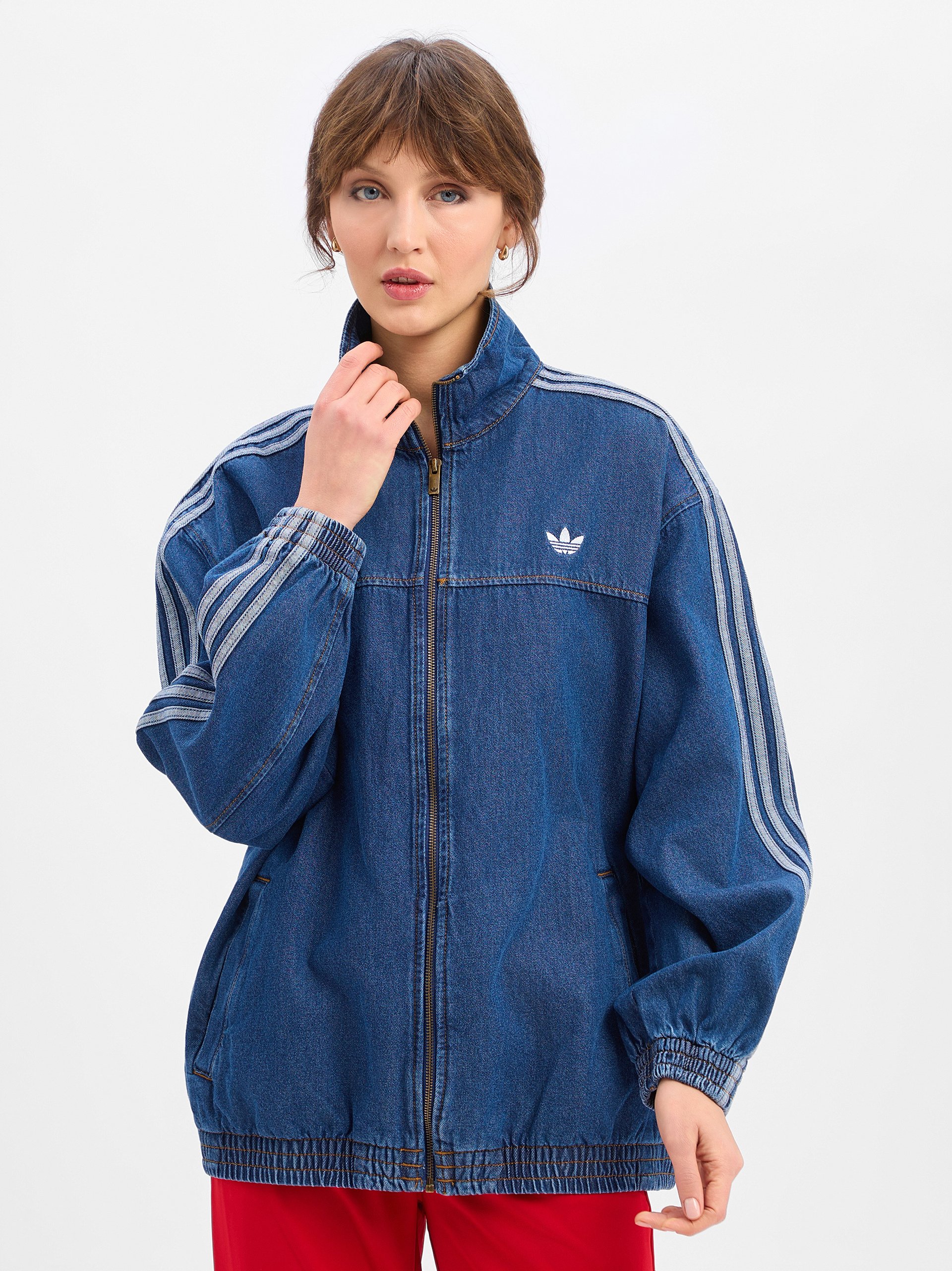 adidas Originals kurtka dżinsowa Kobiety Jeansy niebieski