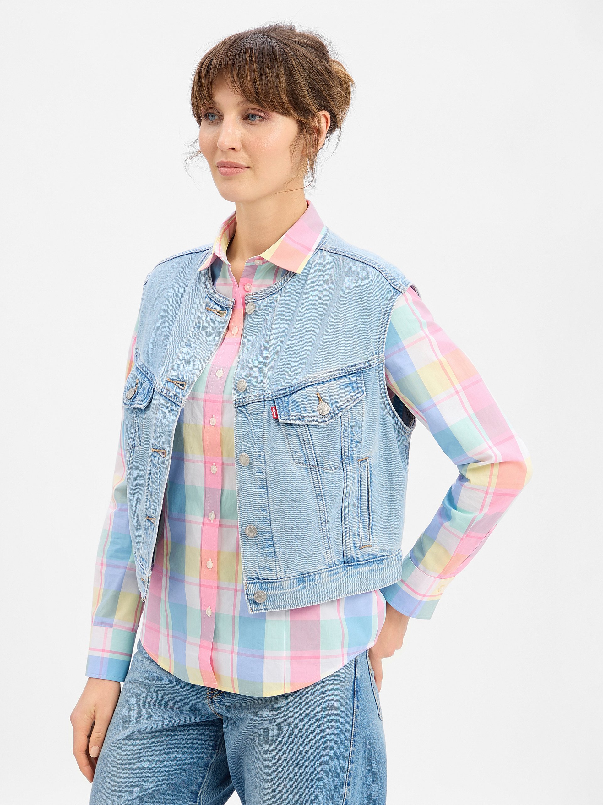 Levi's kamizelka dżinsowa Kobiety Bawełna niebieski