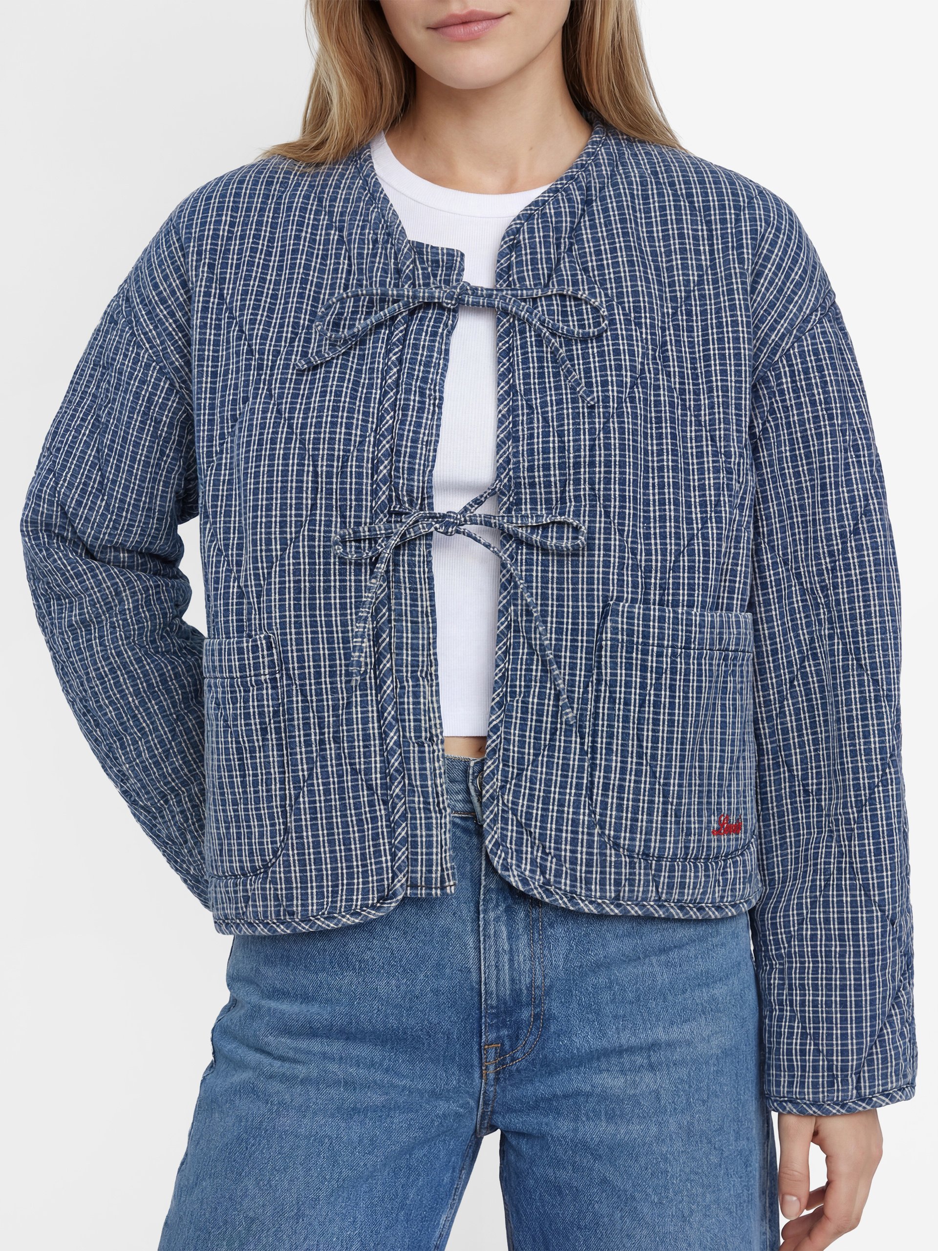 Levi's kurtka pikowana Kobiety niebieski|biały