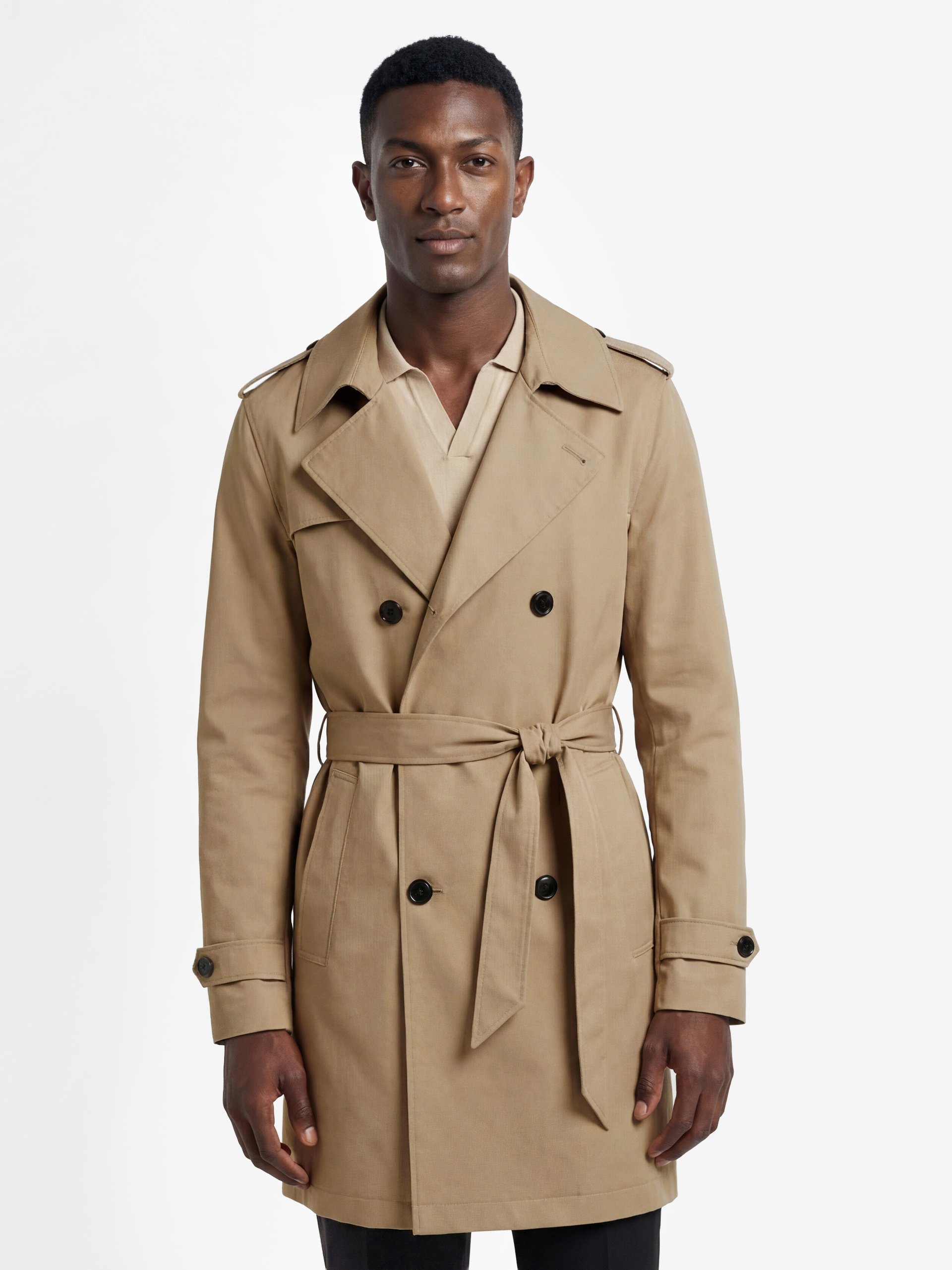 Finshley & Harding London trencz Mężczyźni Bawełna beżowy