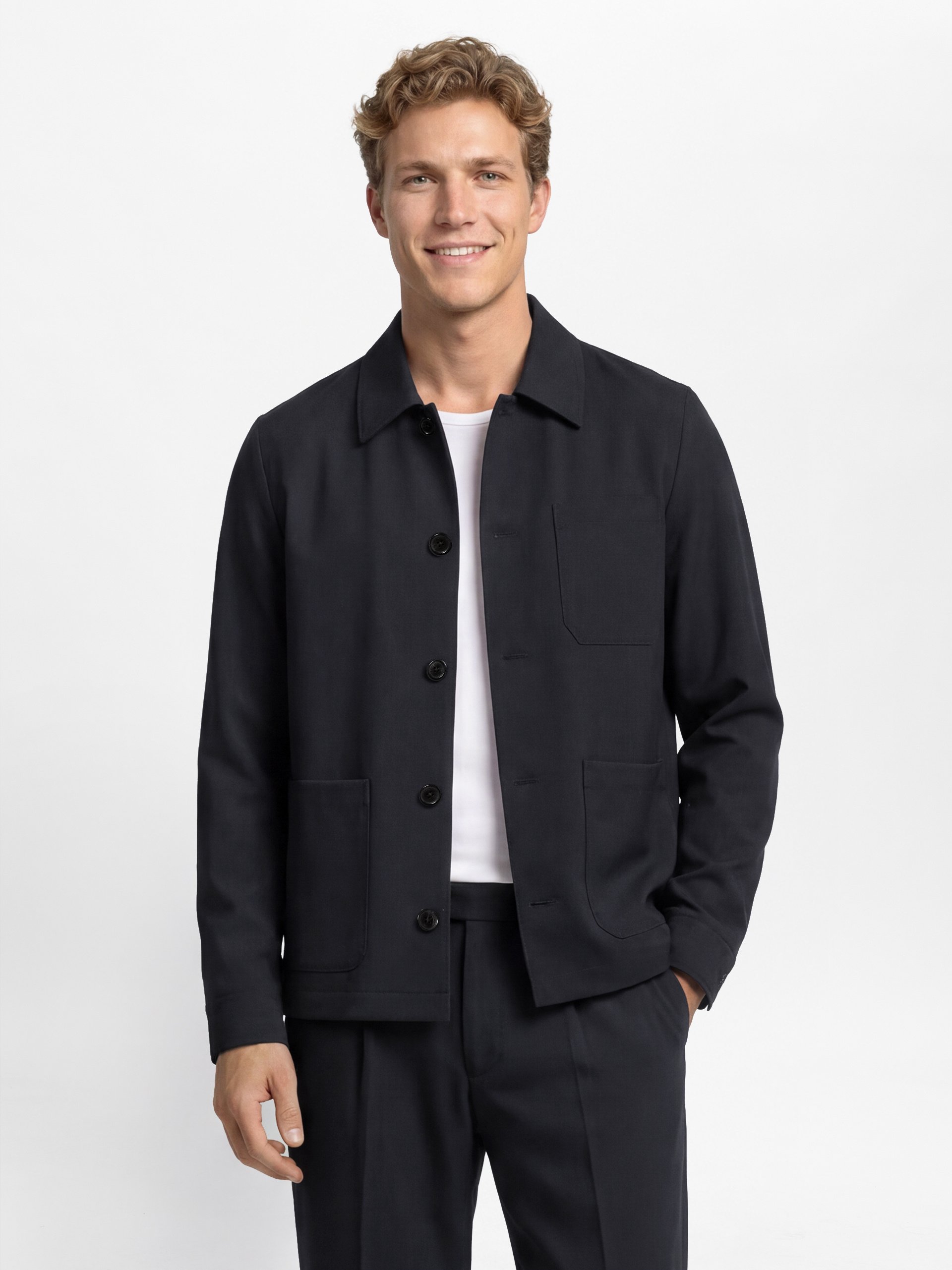 Finshley & Harding London Bluza - Owen Mężczyźni Comfort Fit niebieski