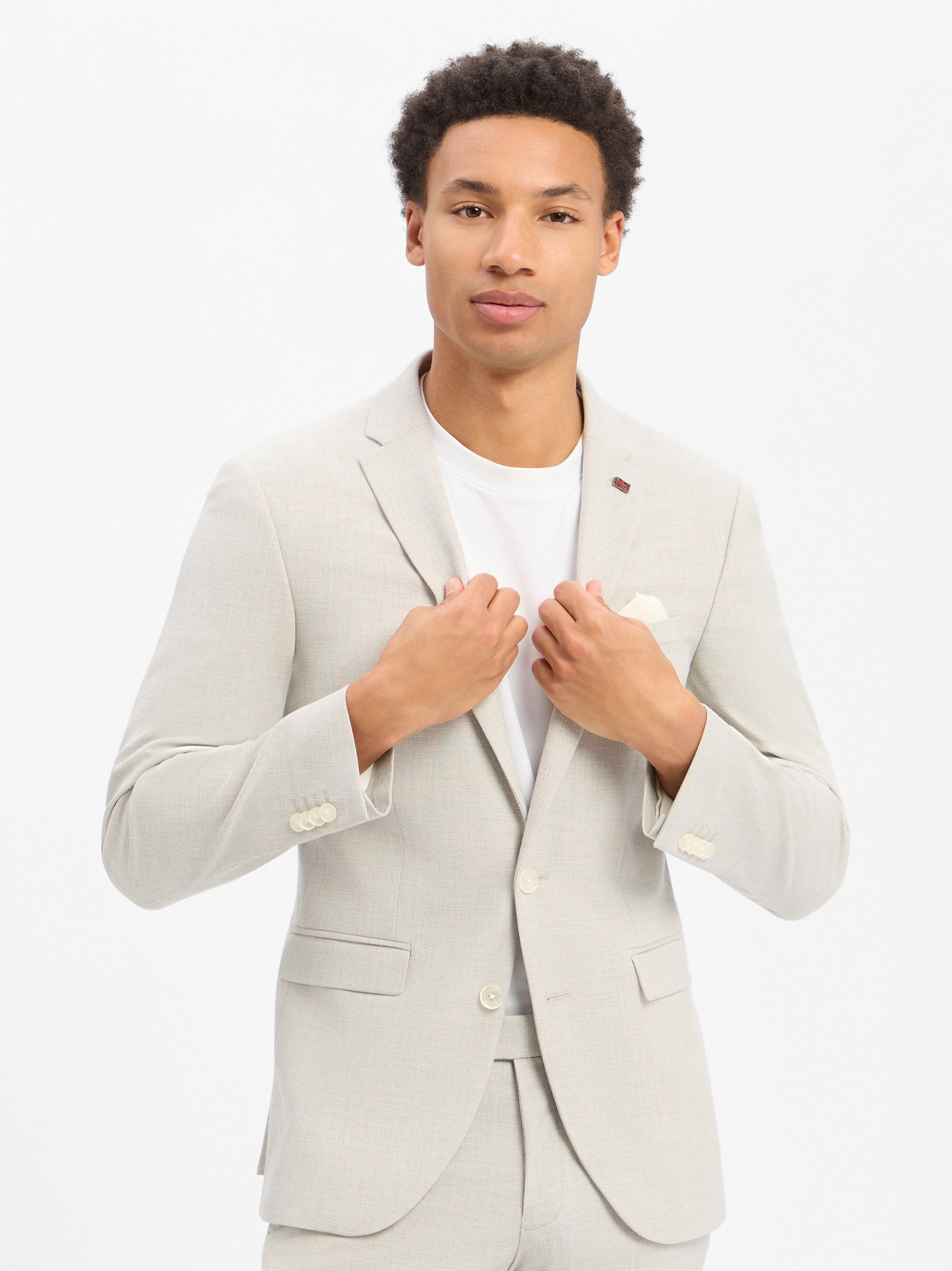 Finshley & Harding London kurtka Baukaste Mężczyźni Slim Fit beżowy