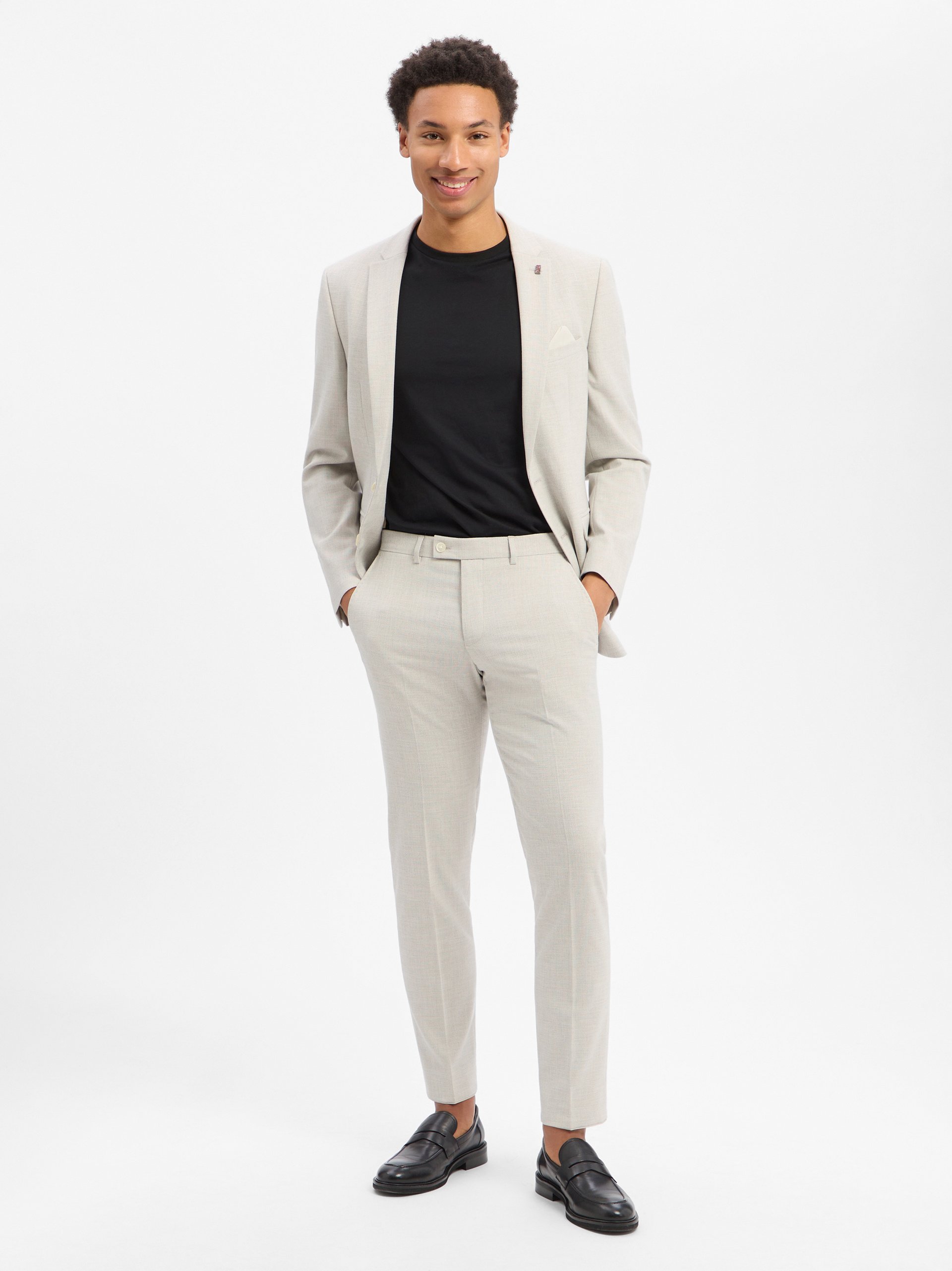 Finshley & Harding London garnitur Mężczyźni Slim Fit szary
