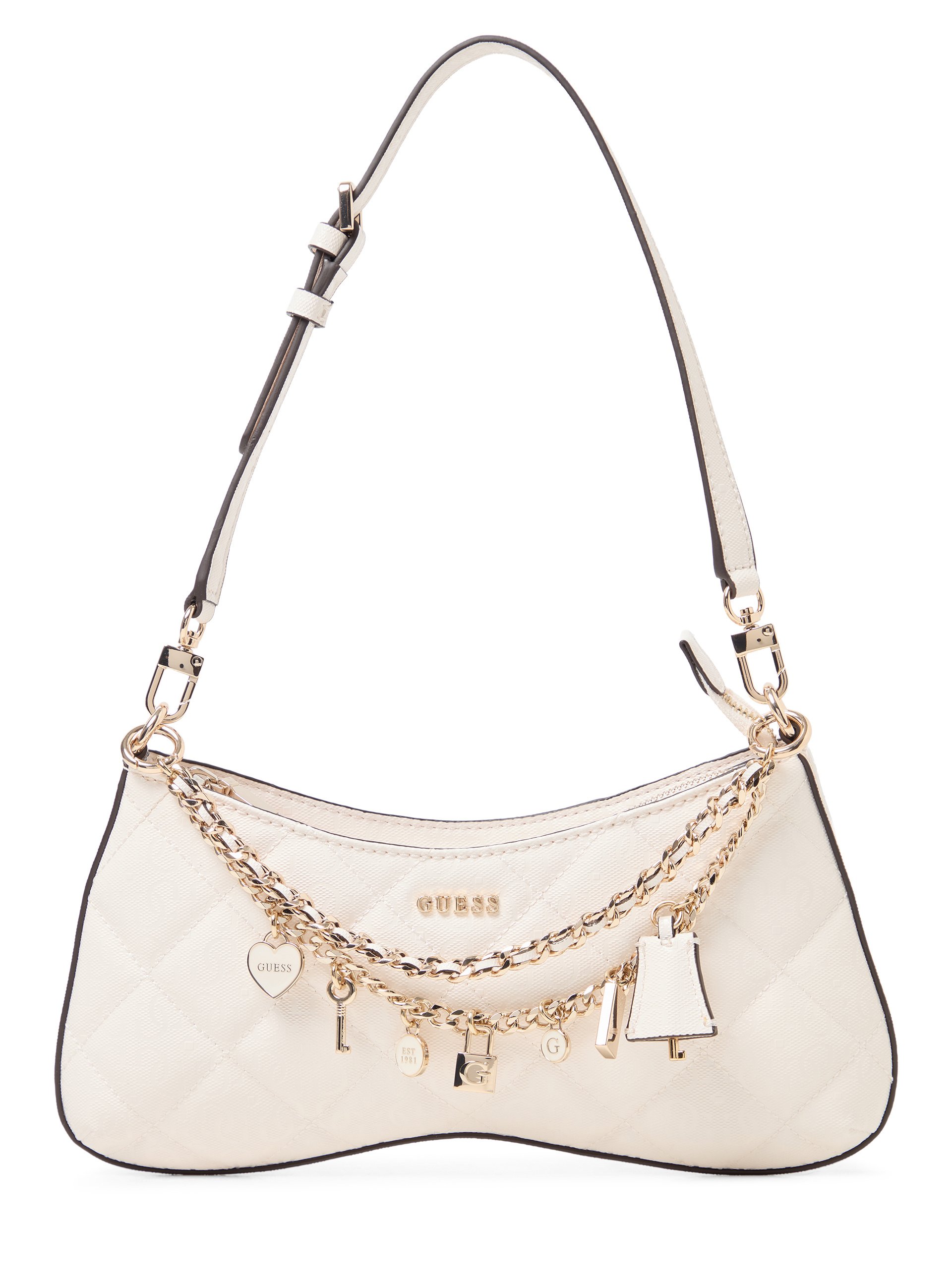 GUESS torba na ramię - Libby Kobiety Sztuczna skóra biały