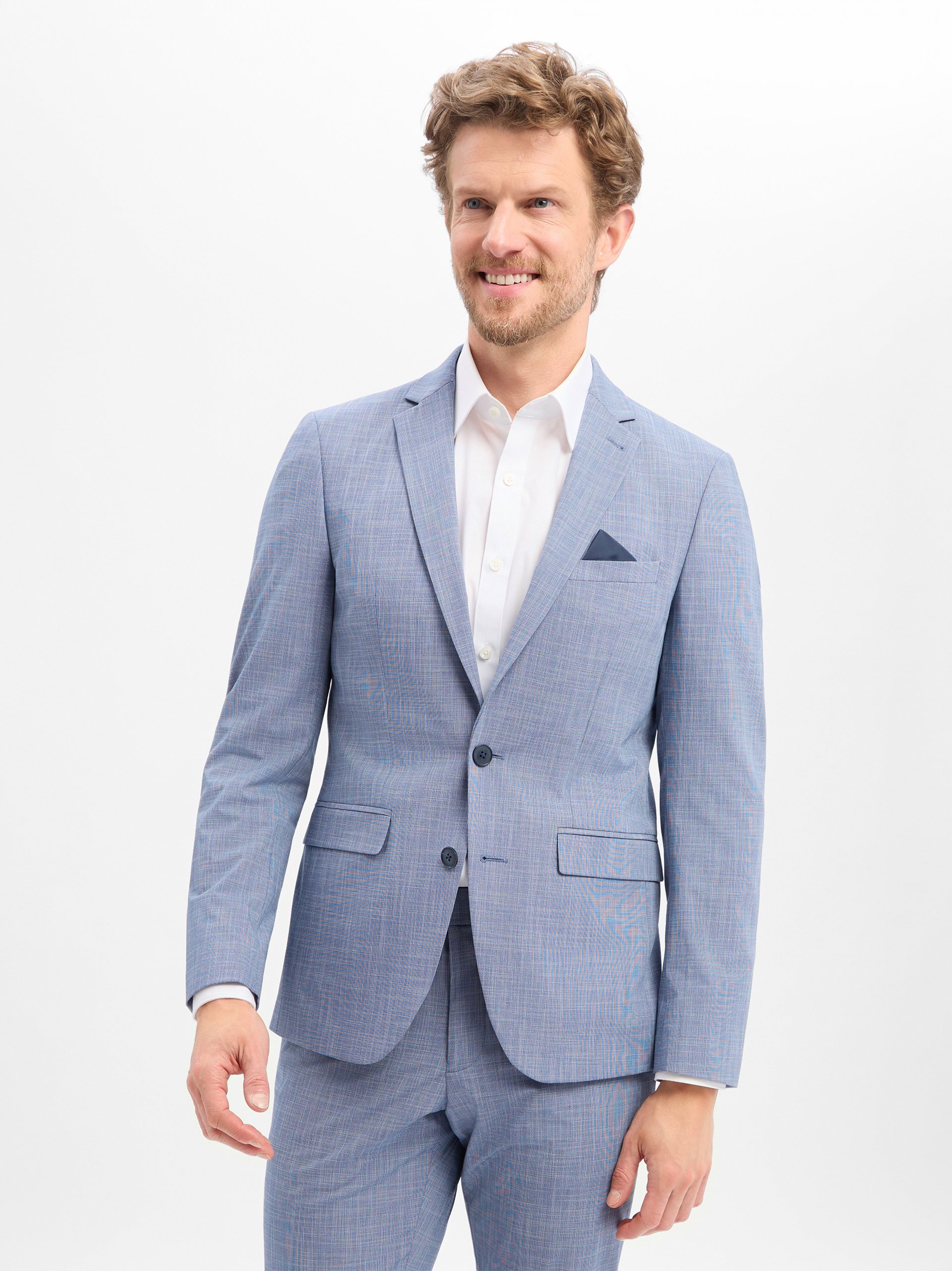 Finshley & Harding kurtka modułowa Mężczyźni Slim Fit Sztuczne włókno niebieski