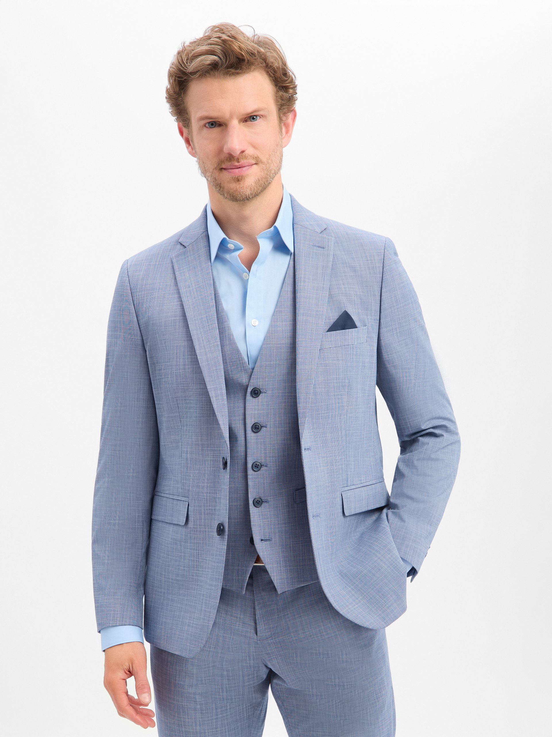 Finshley & Harding kurtka modułowa - Steven Mężczyźni Modern Fit niebieski