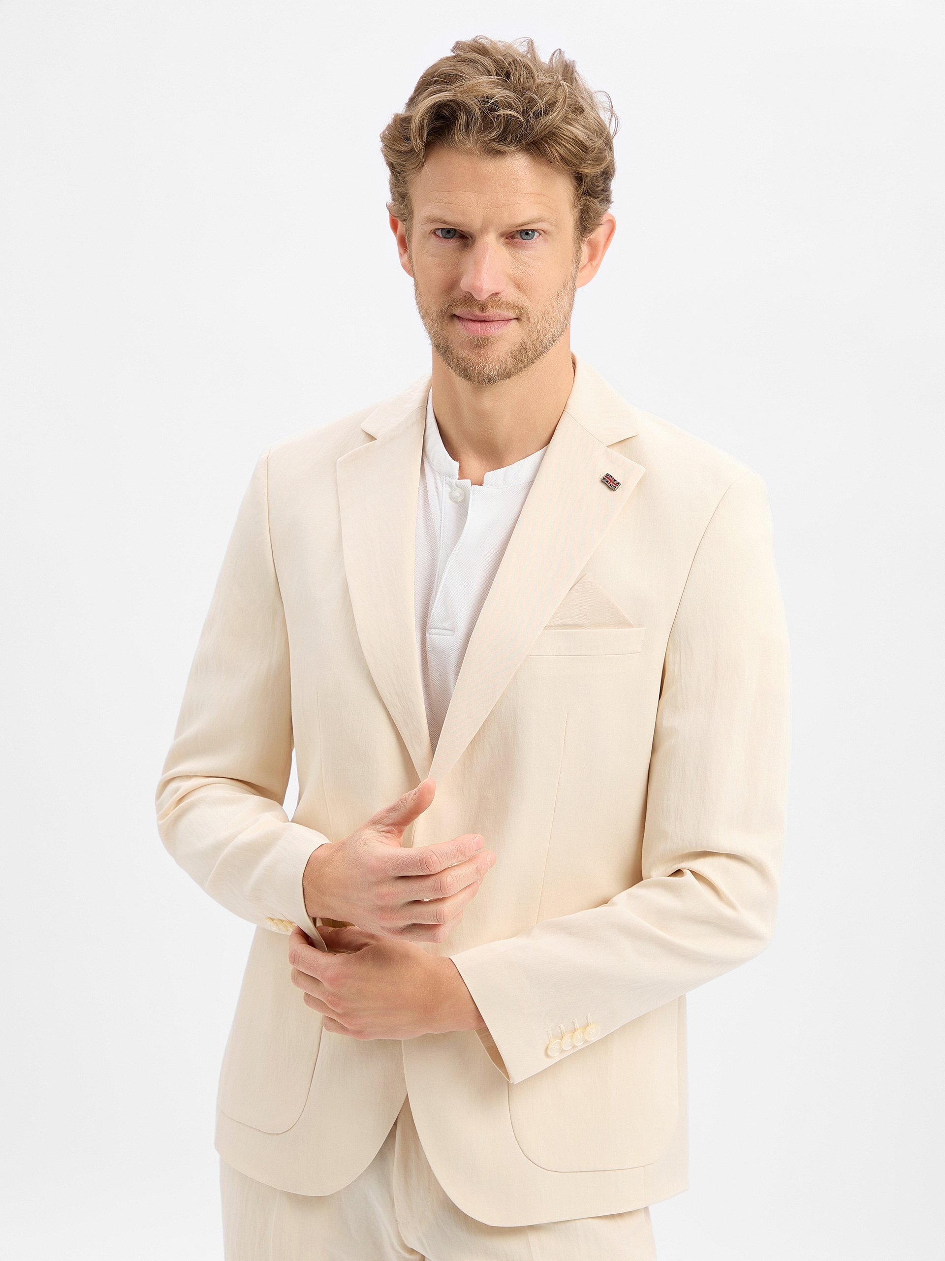 Finshley & Harding London kurtka modułowa - Brick Mężczyźni Comfort Fit beżowy