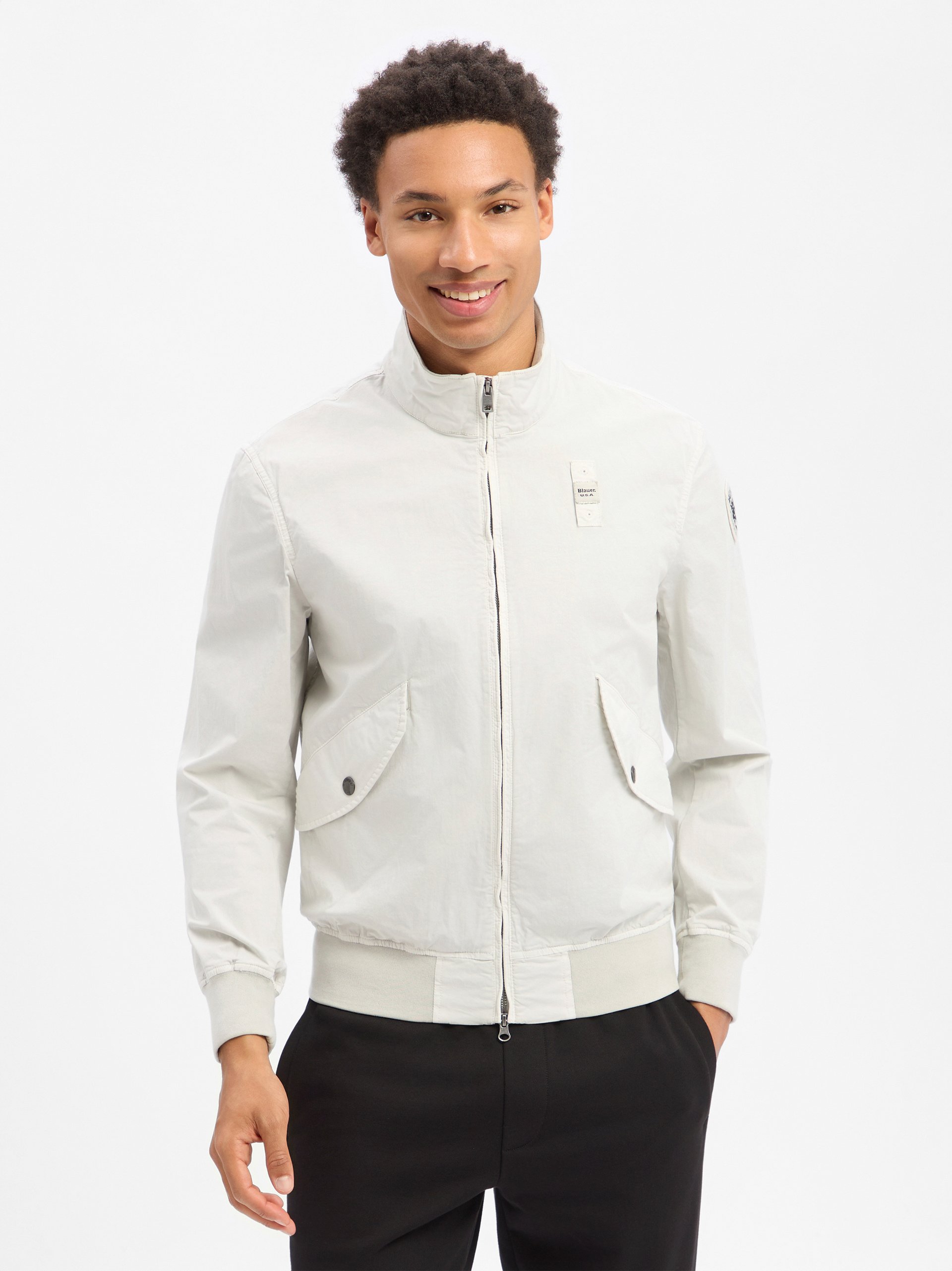 Blauer kurtka bomber - Badger Dyed Mężczyźni Bawełna szary