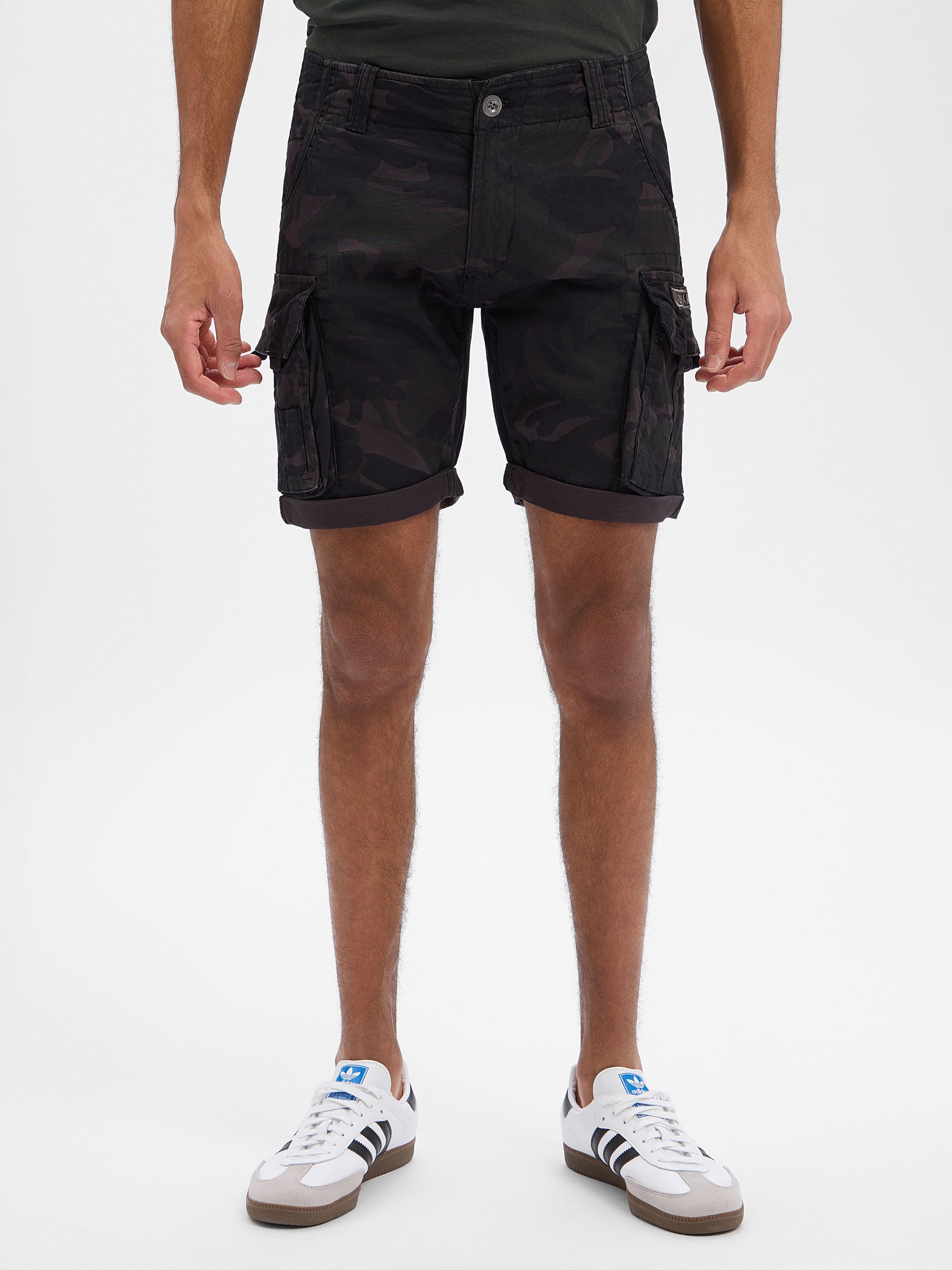 Alpha Industries szorty Cargo - Crew Short Camo Mężczyźni Bawełna szary