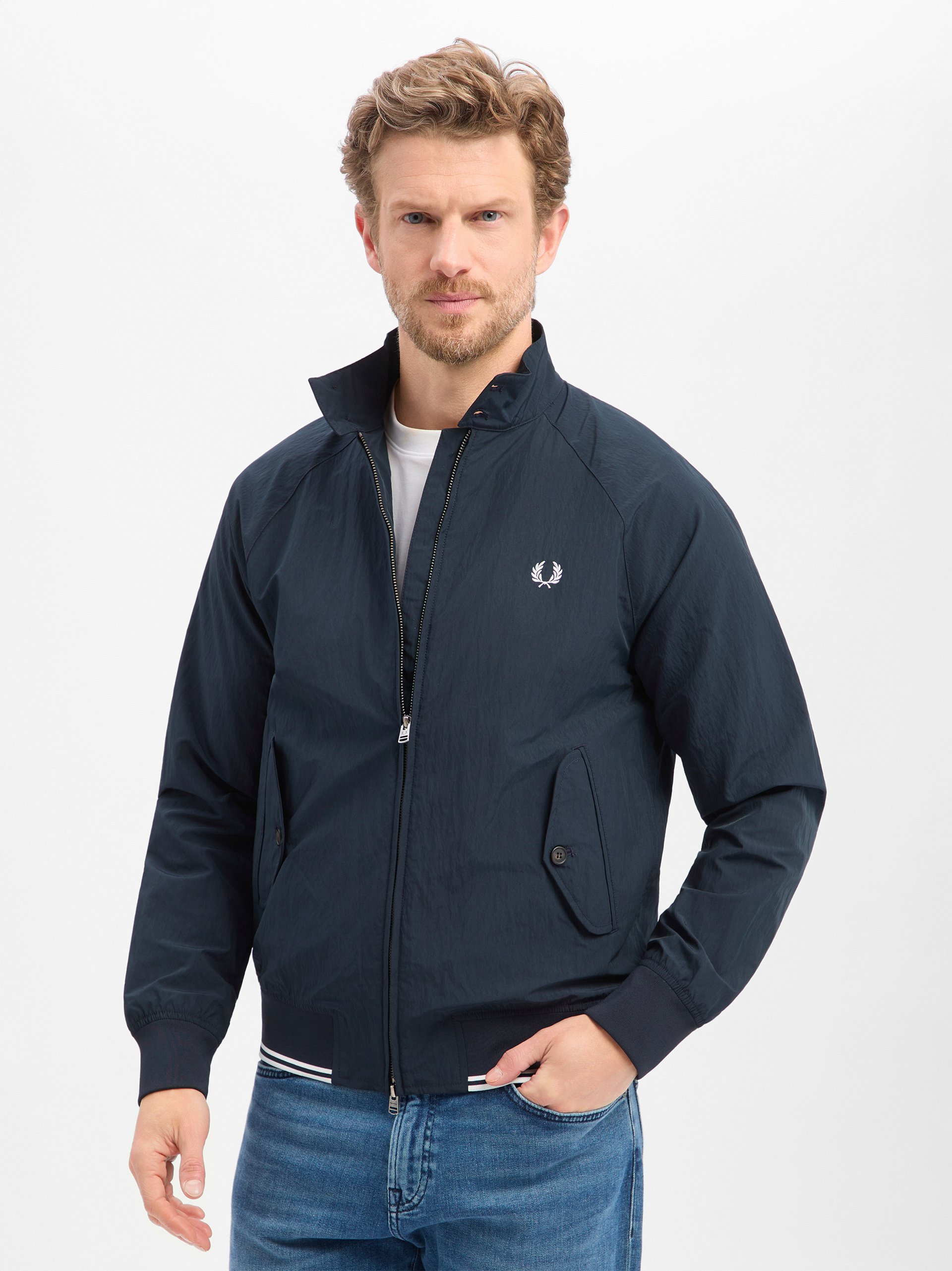 Fred Perry kurtka przejściowa Mężczyźni niebieski