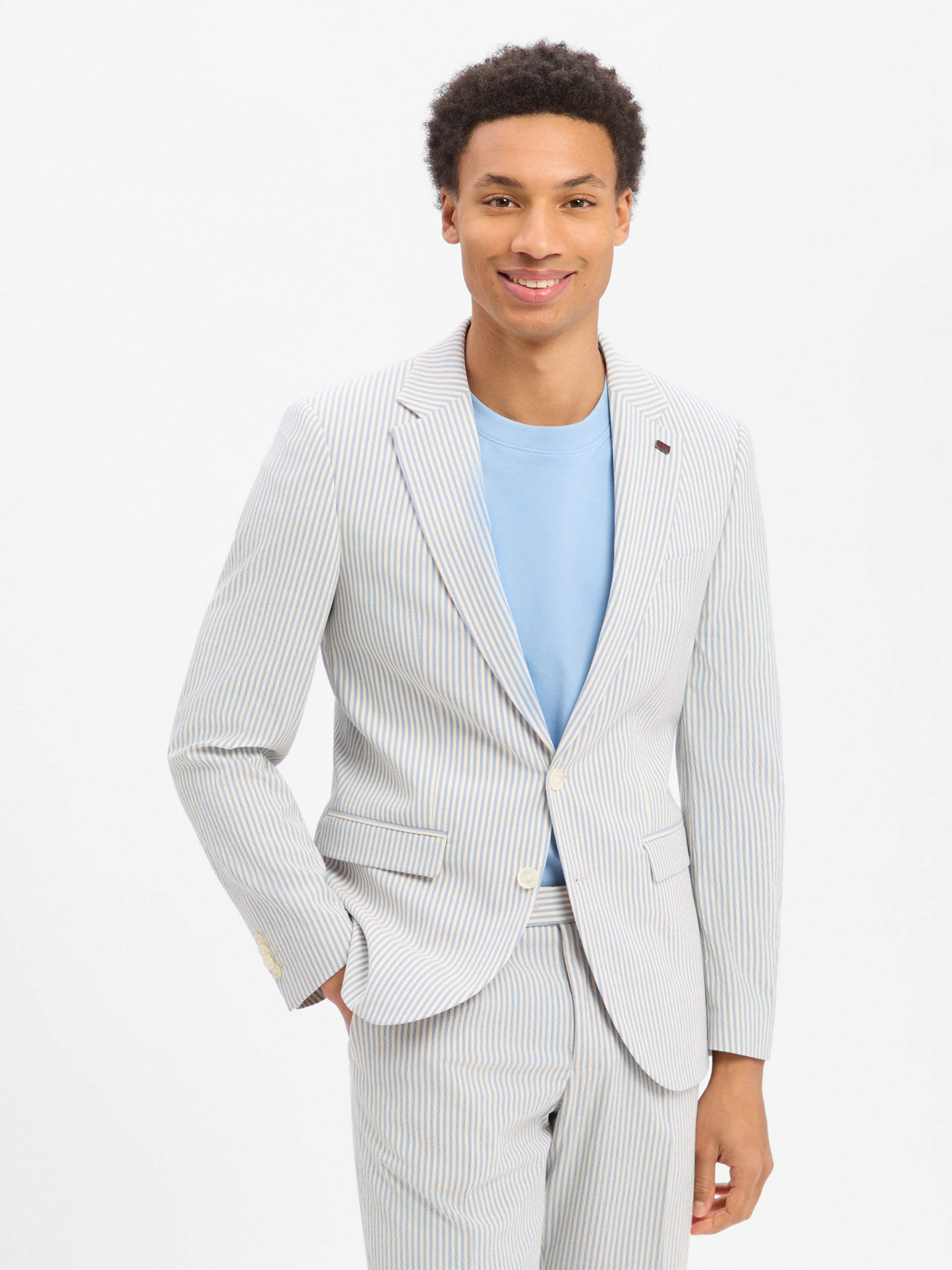 Finshley & Harding London kurtka modułowa - Brixdon Mężczyźni Slim Fit Sztuczne włókno niebieski|biały