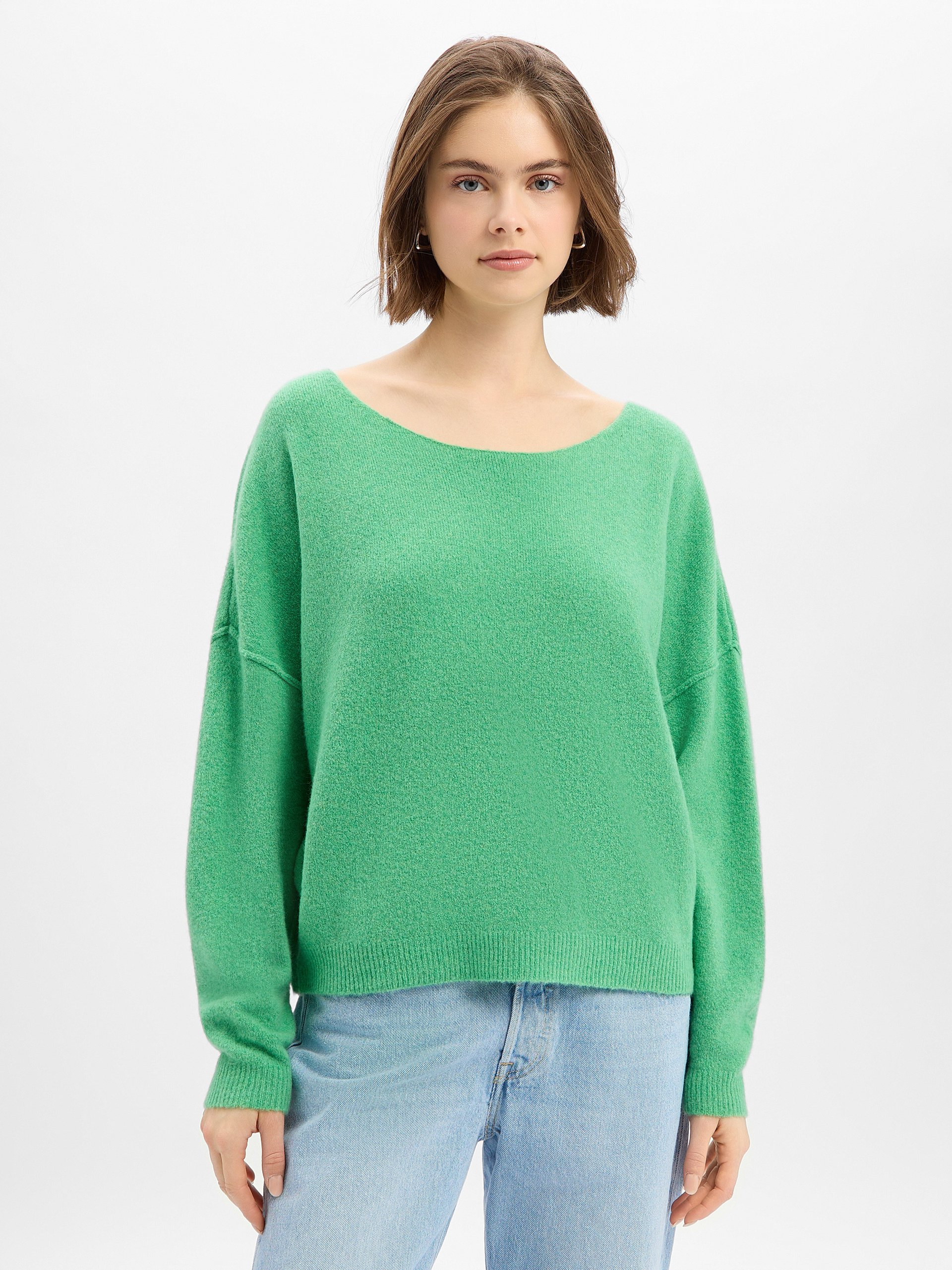 american vintage sweter z dzianiny z zawartością wełny - Damsville Kobiety zielony, M/L