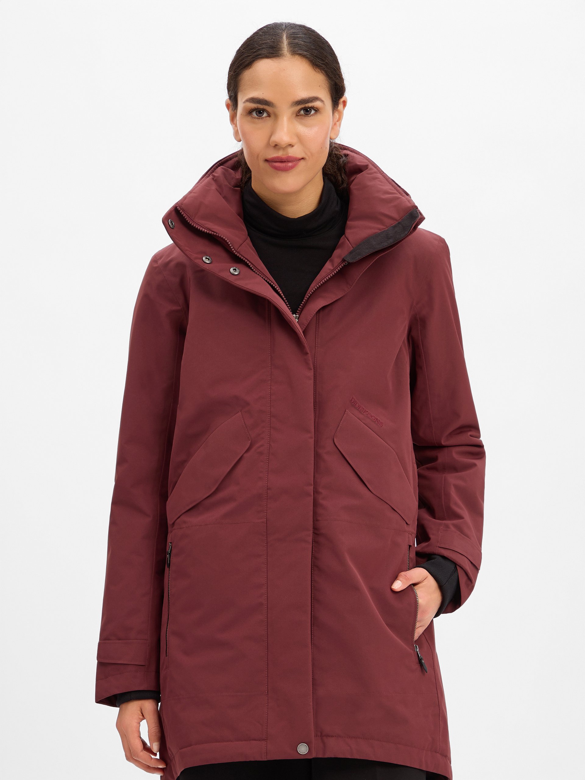 Didriksons kurtka przeciwdeszczowa Kobiety Sztuczne włókno czerwony