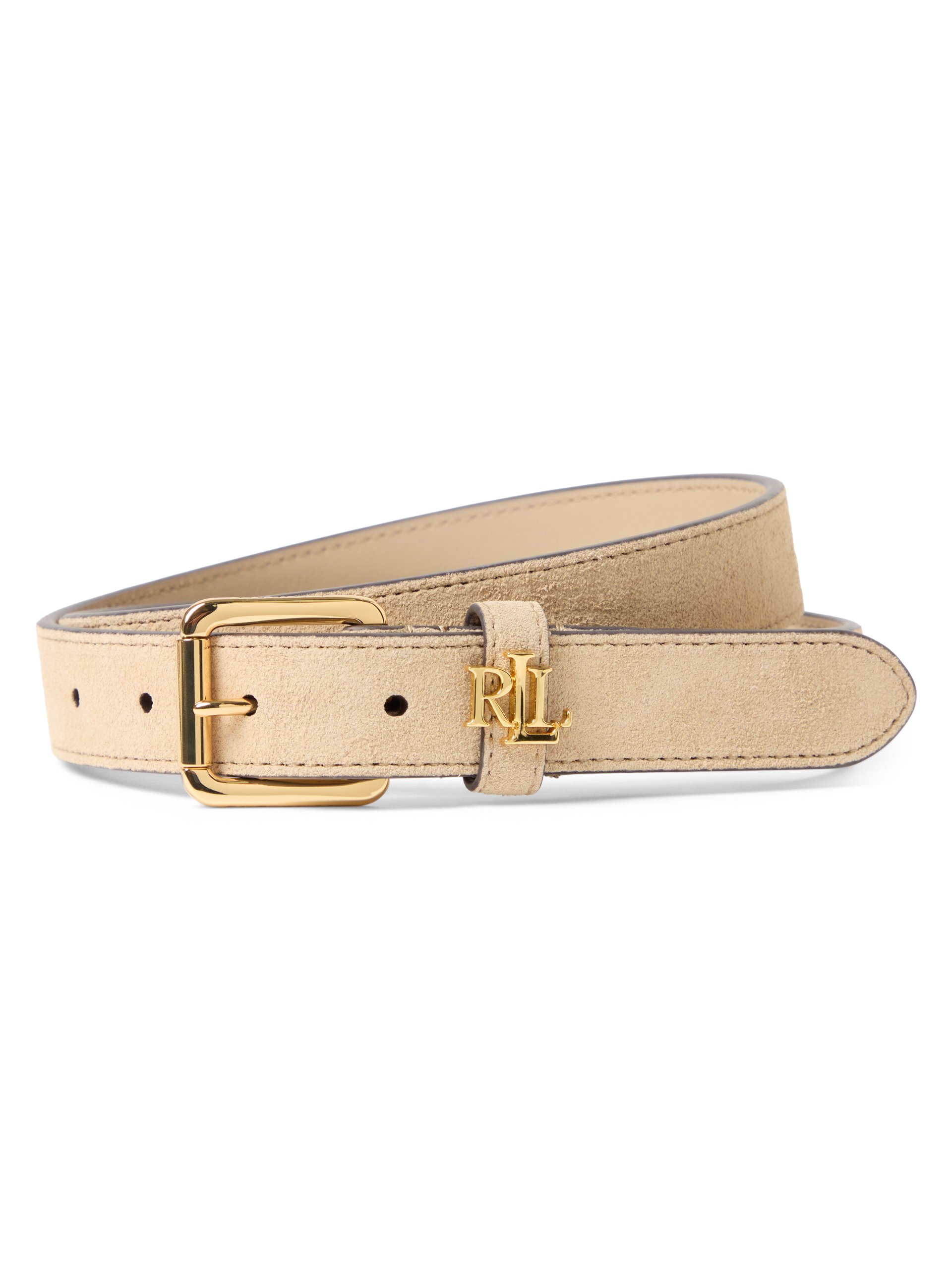 Lauren Ralph Lauren pasek zamszowy Kobiety skóra beżowy