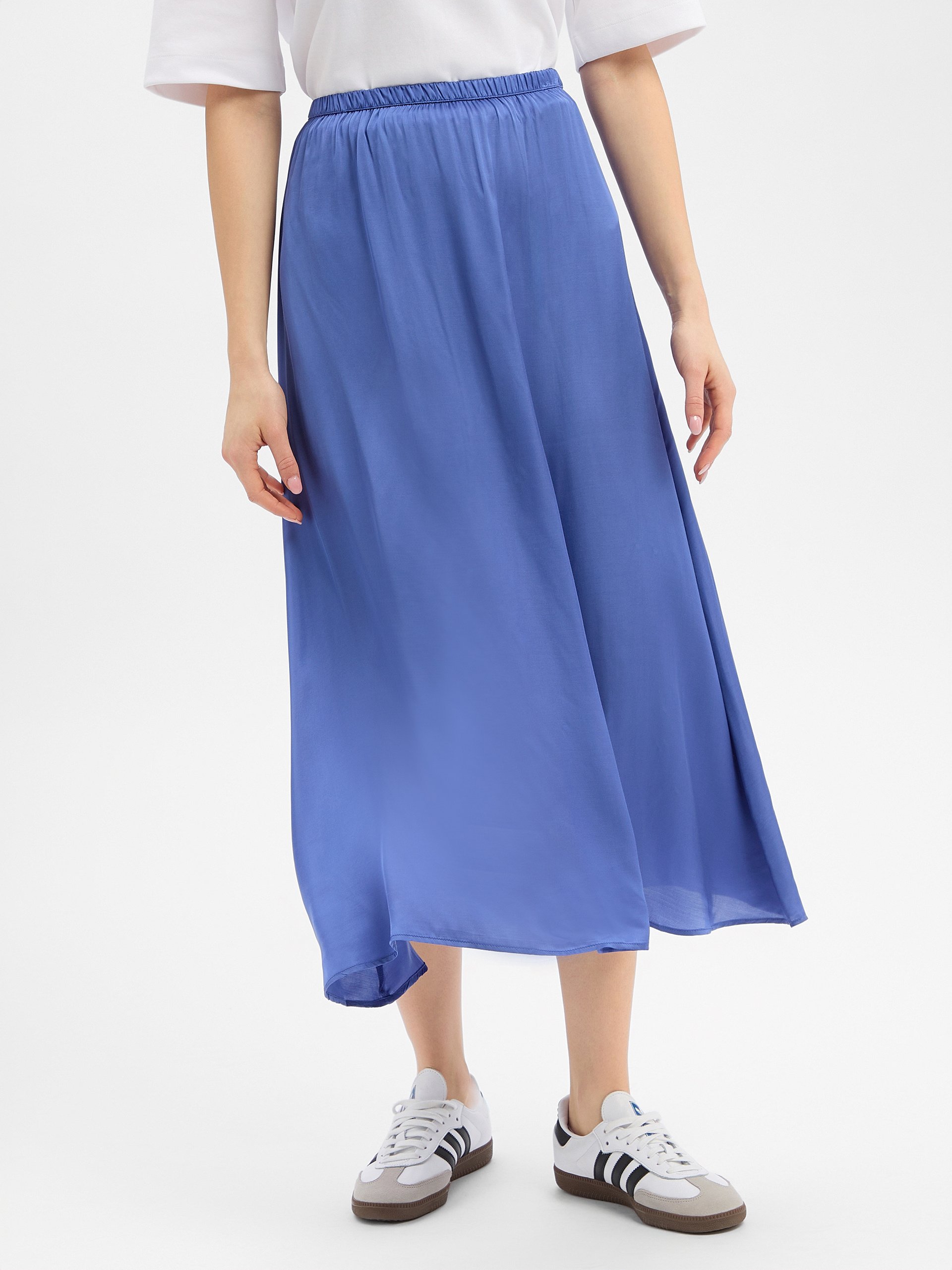 american vintage spódnica midi - Bovalow Kobiety wiskoza niebieski
