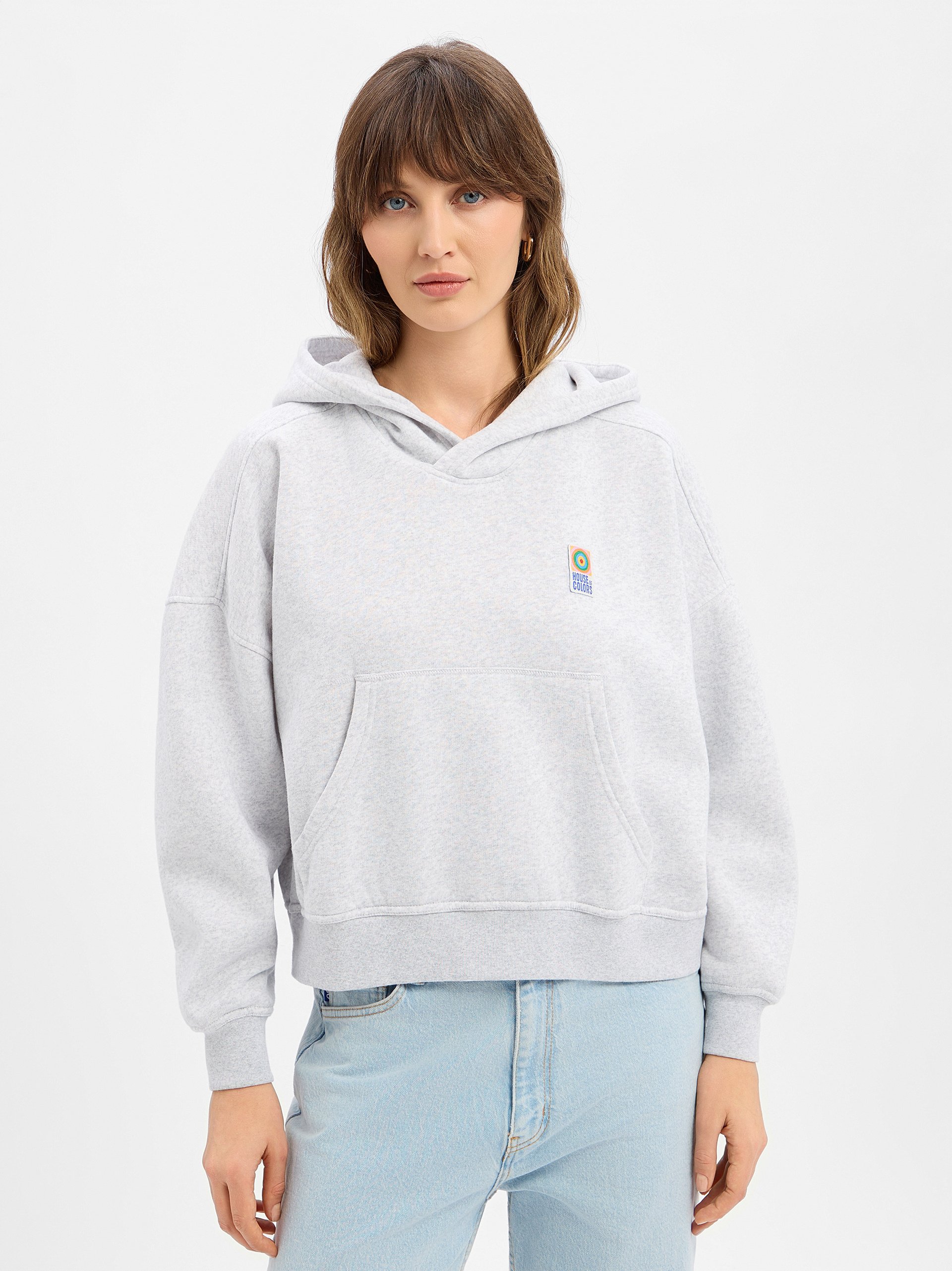 american vintage sweter z kapturem - Baptown Kobiety szary