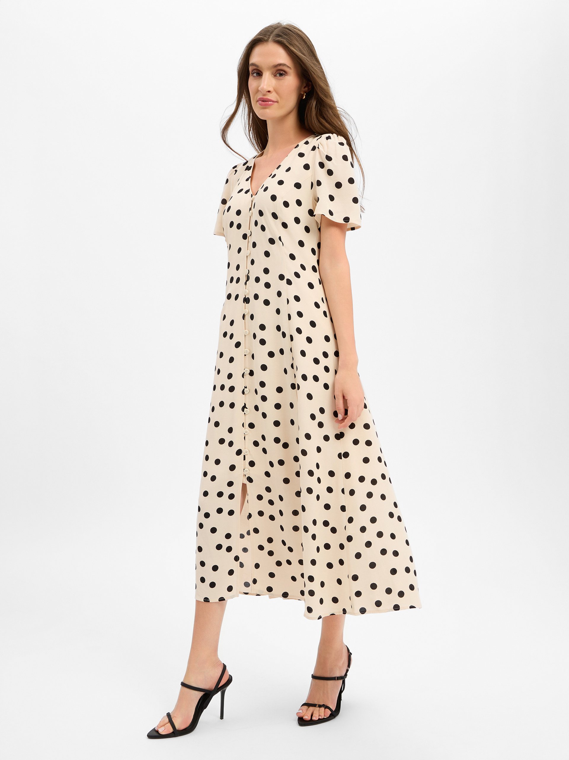 Marie Lund sukienka maxi Kobiety wiskoza (100%) beżowy