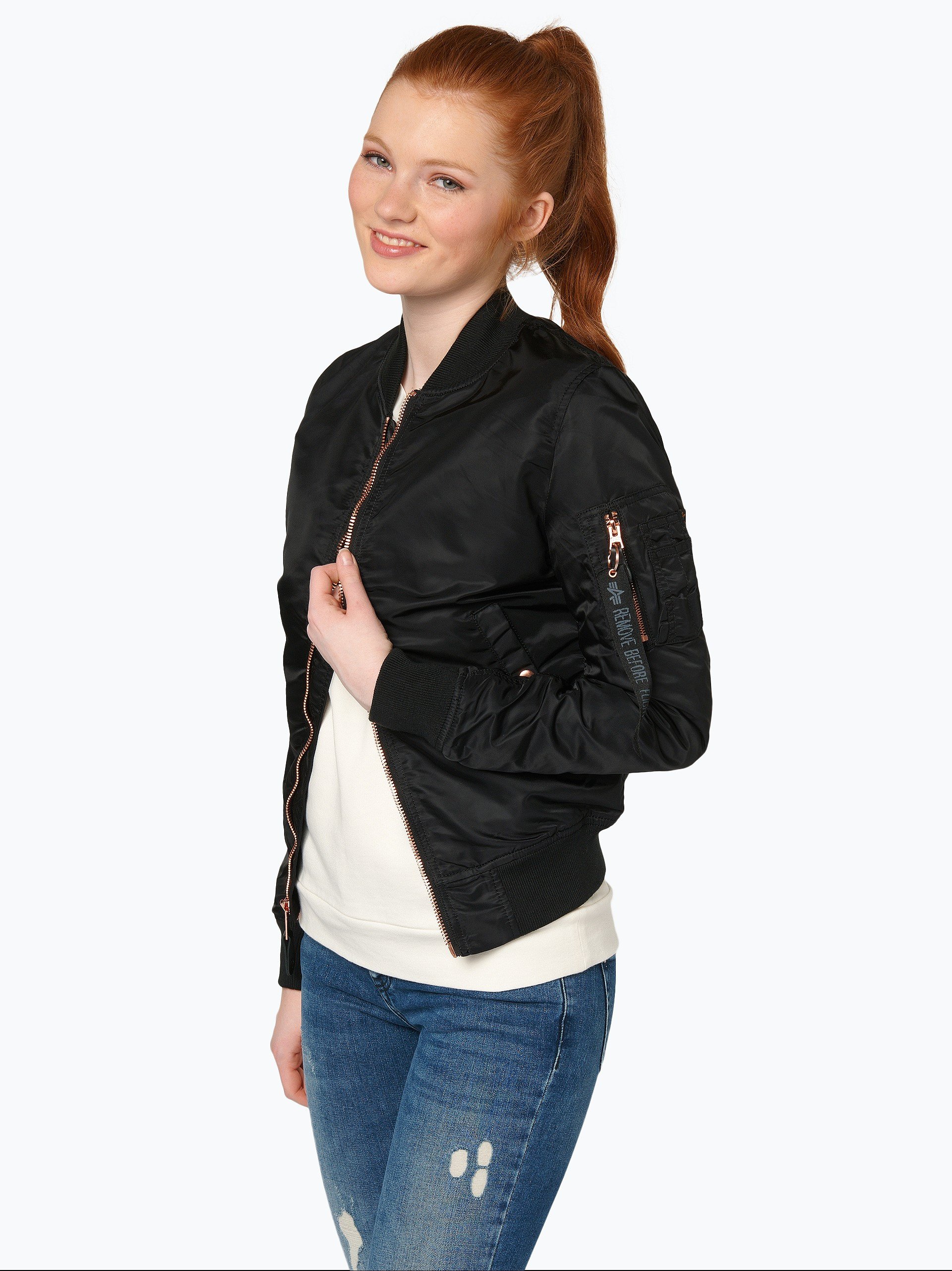 Alpha Industries Damen Jacke schwarz uni online kaufen  PEEKUNDCLOPPENBURG.DE