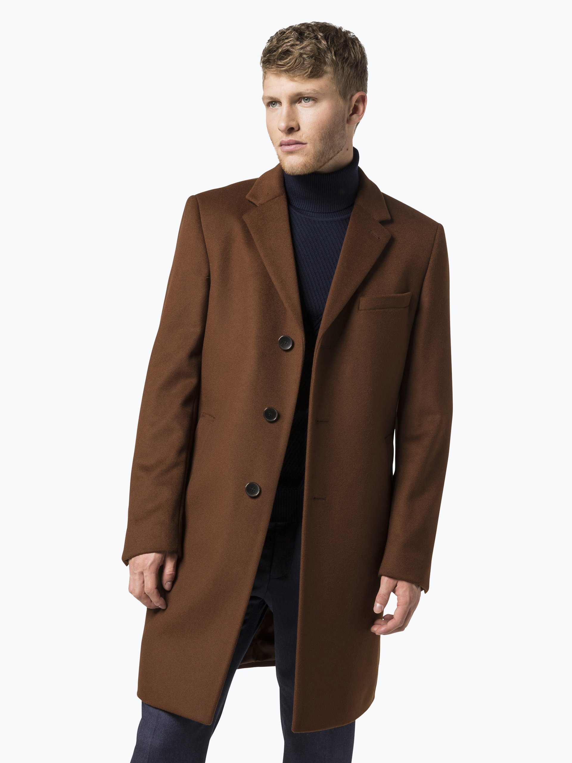 leinen anzug herren Boss herren mantel mit cashmere-anteil