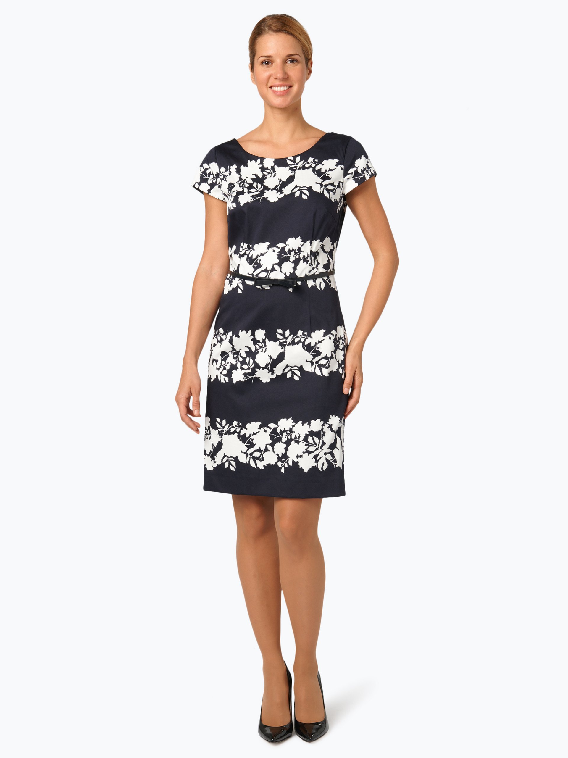 Comma Damen Einteiler Kleid - Allover Gemustert Regular Fit Casual