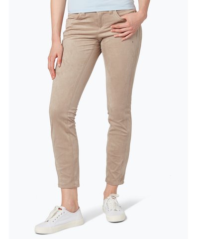 Cambio Damen Hose in VelourslederOptik  Love taupe uni online kaufen  VANGRAAF.COM