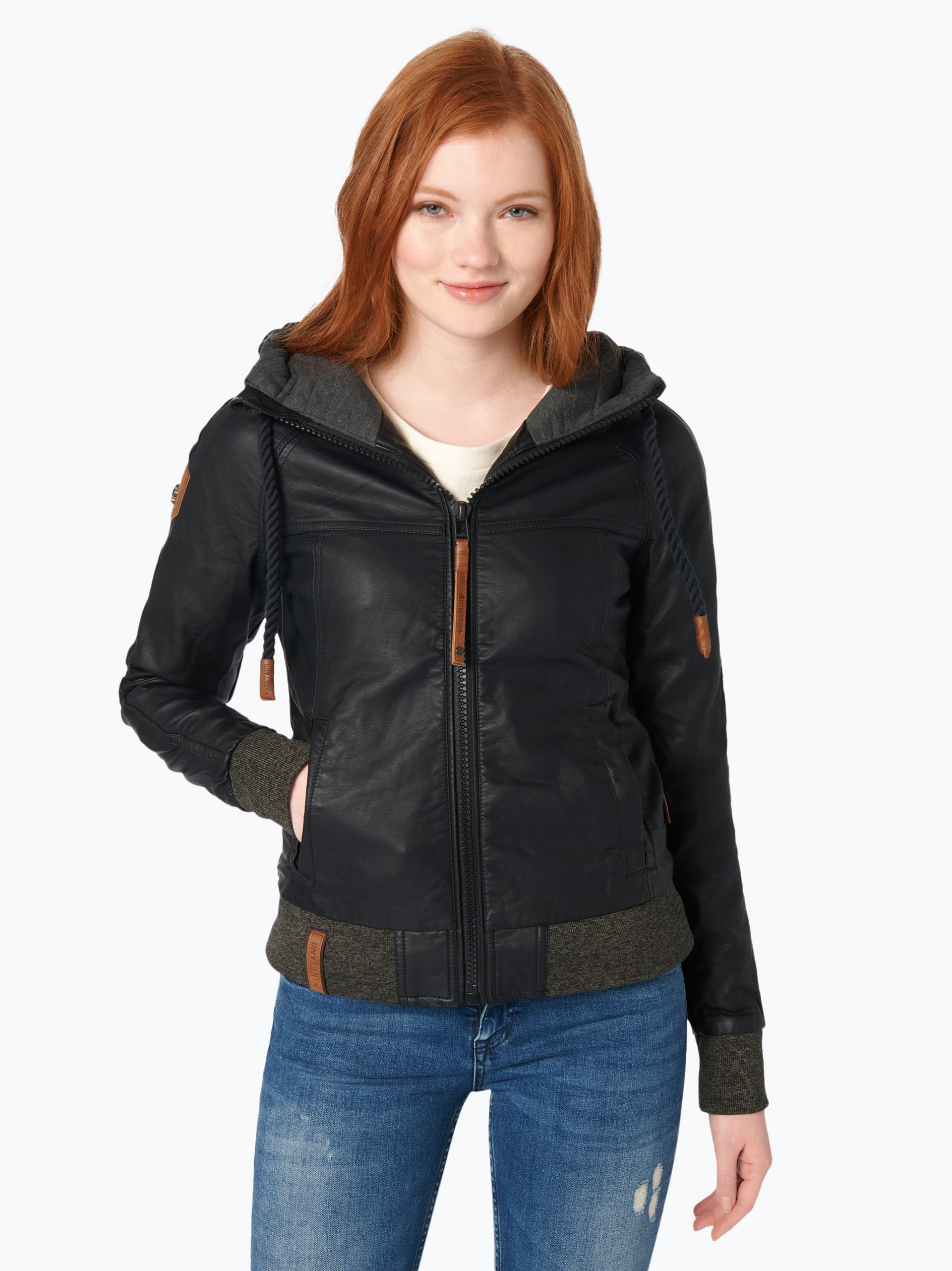 Naketano Damen Jacke in Leder-Optik - Karate mit Renate III schwarz ... Naketano Damen Jacke in Leder-Optik - Karate mit Renate III