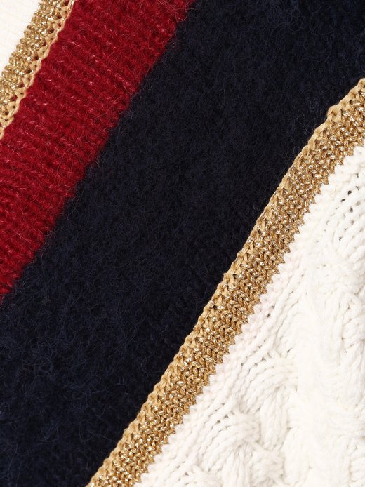 tommy icons metallic stripe cardigan