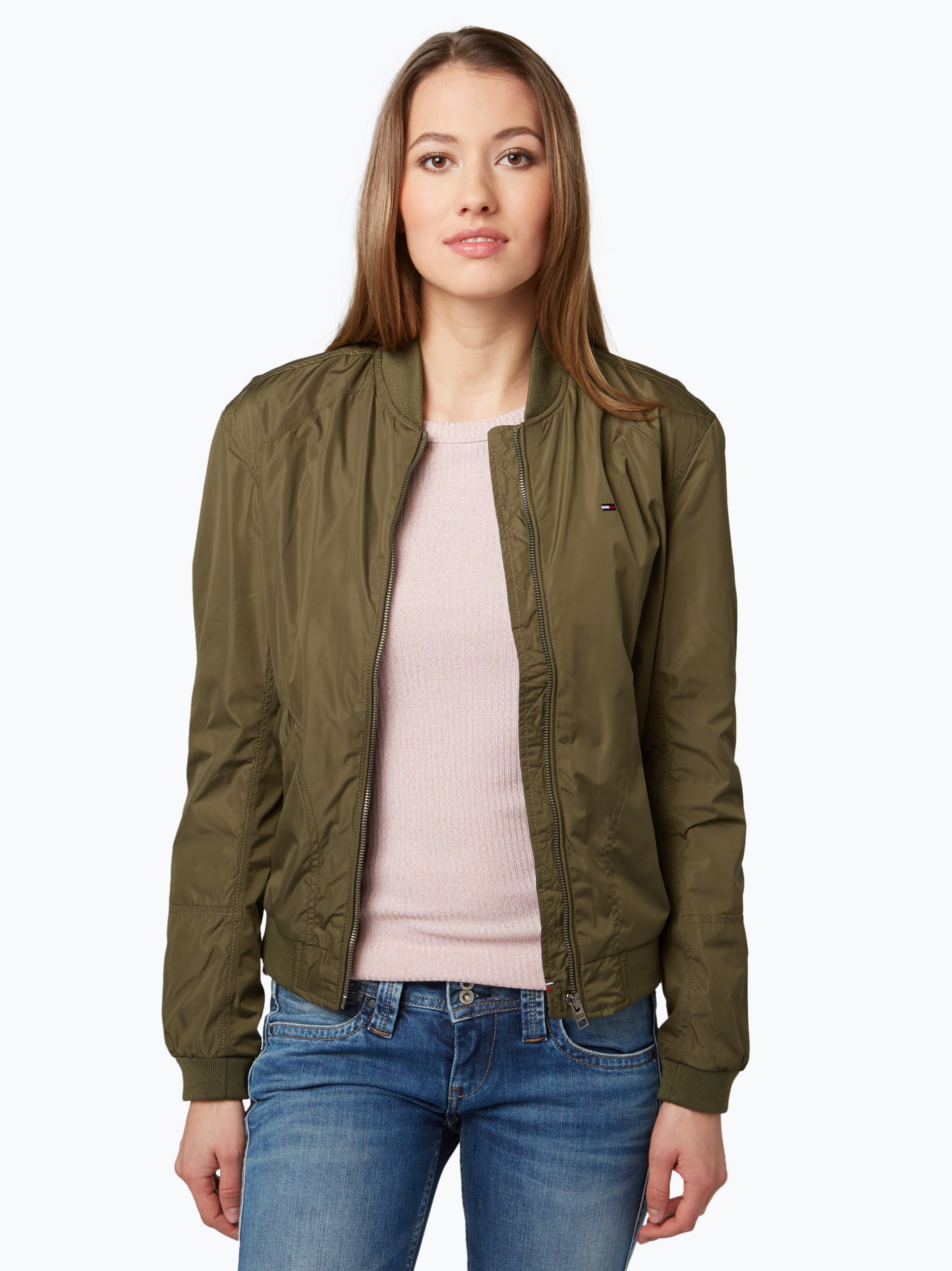 Tommy Jeans Damen Jacke oliv uni online kaufen  VANGRAAF.COM